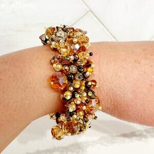 Vintage Guatemalan Charm Cluster Bracelet – Artisan Beaded Statement